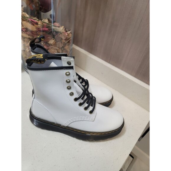 DR. MARTENS ZAVALA COMBAT BOOTS SIZE 6 NEW NWOT White/Black - Picture 4 of 6